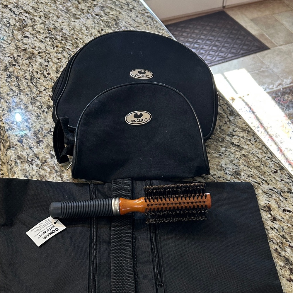 Vince Camuto Black Cosmetic Bag Set